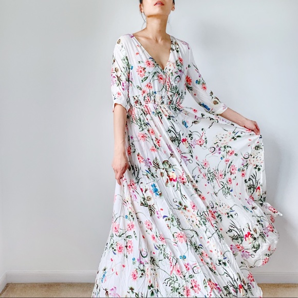 CHICBOMB Dresses & Skirts - SUMMER WILD FLOWER Surplice Maxi Dress